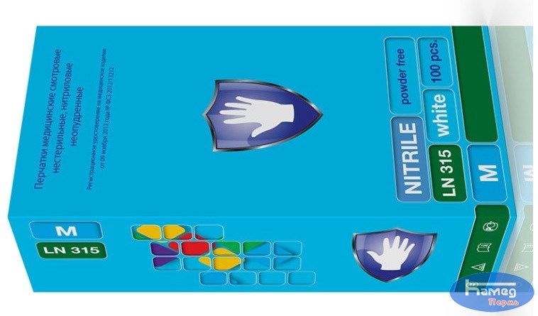 нитриловые перчатки Safe&Сare (белые/LN315)
